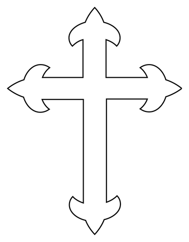 Latin Cross Coloring Page